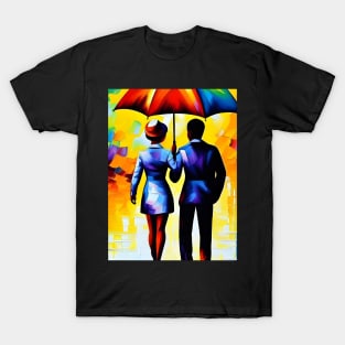 Couple Under Umbrella T-Shirt